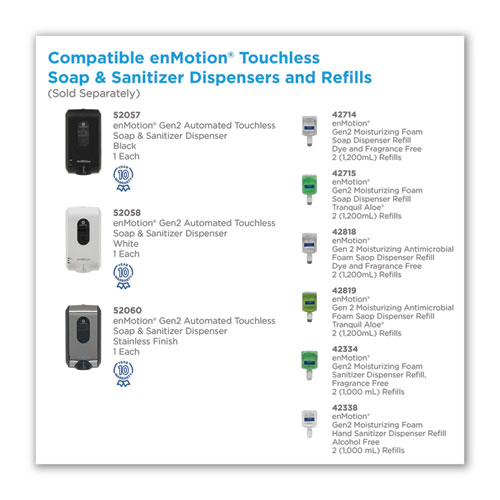GP enMotion High-Frequency-Use Foam Sanitizer Dispenser Refill, Fragrance-Free, 1,000 mL, Fragrance-Free, 2/Carton