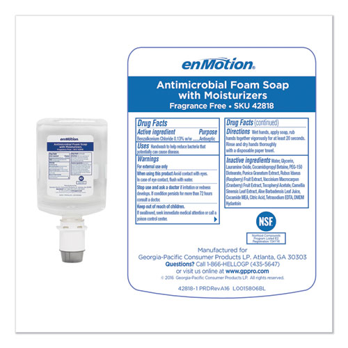 GP enMotion Automated Touchless Antimicrobial Foam Soap Refill, Unscented, 1200 mL, 2/Carton