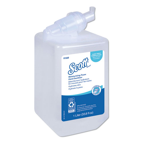 Scott® Pro Moisturizing Foam Hand Sanitizer, 1,000 mL Refill, Fruity Cucumber Scent, 6/Carton