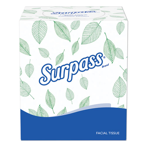 Surpass® Facial Tissue for Business, 2-Ply, White, Flat Box, 100 Sheets/Box, 30 Boxes/Carton