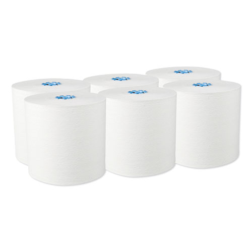 Pro Plus Hard Roll Towels, Green Harvest, 8" x 700 ft, White, 6 Roll/Carton