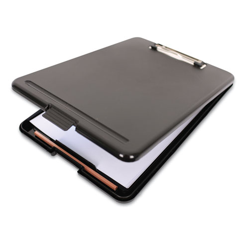 Image of Universal® Storage Clipboard, 0.5" Clip Capacity, Holds 8.5 X 11 Sheets, Black