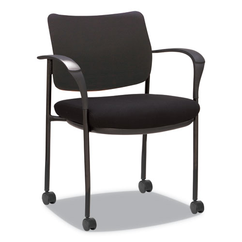 Image of Alera® Iv Series Fabric Back/Seat Guest Chairs, 24.8" X 22.83" X 32.28", Black Seat, Black Back, Black Base, 2/Carton