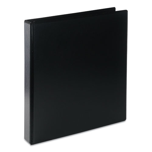 Image of Universal® Deluxe Round Ring View Binder, 3 Rings, 1" Capacity, 11 X 8.5, Black