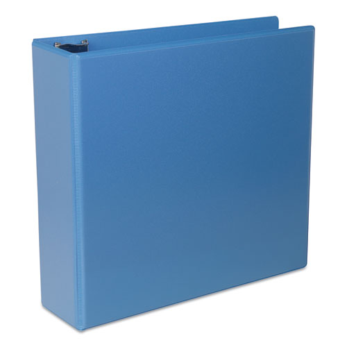 Deluxe Round Ring View Binder, 3 Rings, 3 Capacity, 11 x 8.5, Light Blue