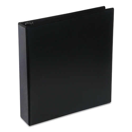 Image of Universal® Deluxe Round Ring View Binder, 3 Rings, 2" Capacity, 11 X 8.5, Black