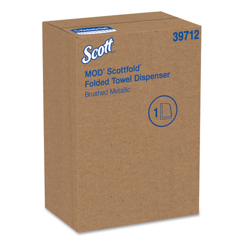 Mod* Scottfold* Towel Dispenser, Plastic, Brushed Metallic,10 3/5 x 5.48 x 18.79