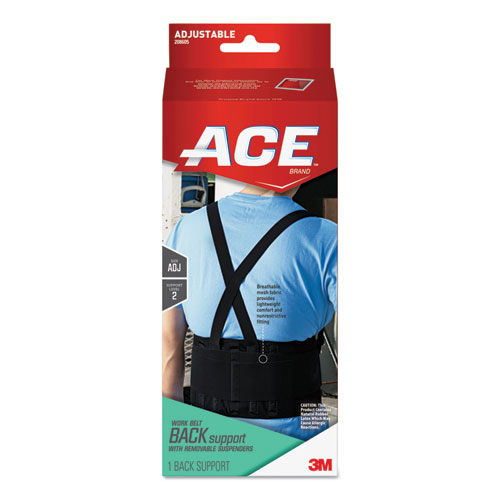 Image of Work Belt with Removable Suspenders, One Size Fits All, Up to 48" Waist Size, Black