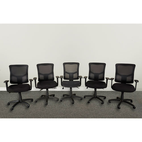 Image of Alera Elusion II Series Mesh Mid-Back Synchro Seat Slide Chair, Supports Up to 275 lb, 17.51" to 21.06" Seat Height, Black