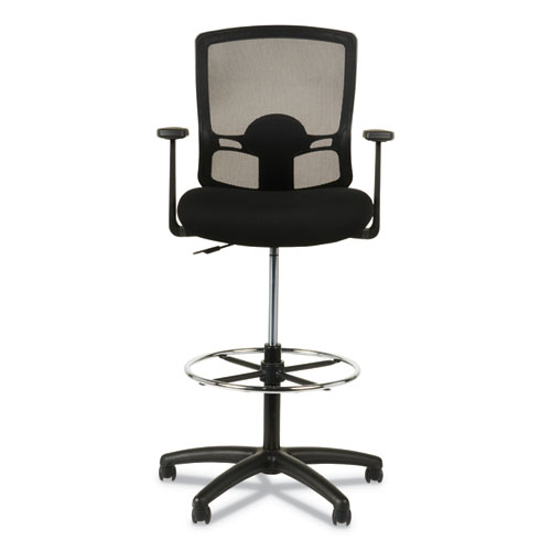 Image of Alera Etros Series Mesh Stool, Supports Up to 275 lb, 25.19" to 35.23" Seat Height, Black