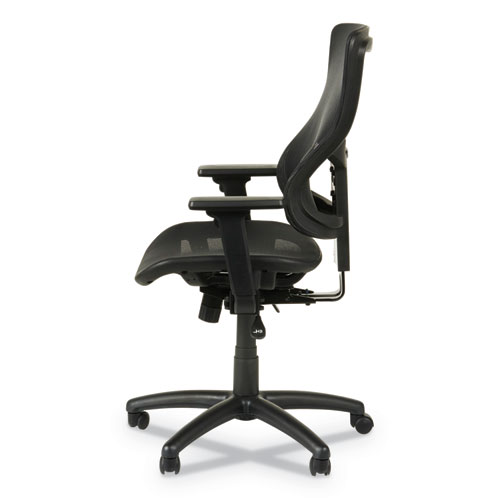 Alera Elusion II Series Suspension Mesh Mid-Back Synchro Seat Slide Chair, Supports 275 lb, 16.34" to 20.35" Seat, Black