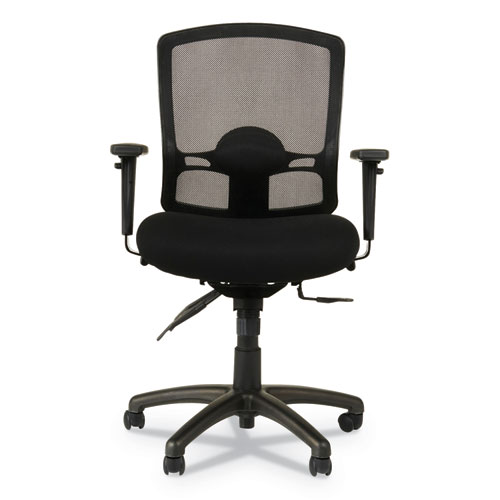 Image of Alera® Etros Series Mesh Mid-Back Petite Multifunction Chair, Supports Up To 275 Lb, 17.16" To 20.86" Seat Height, Black