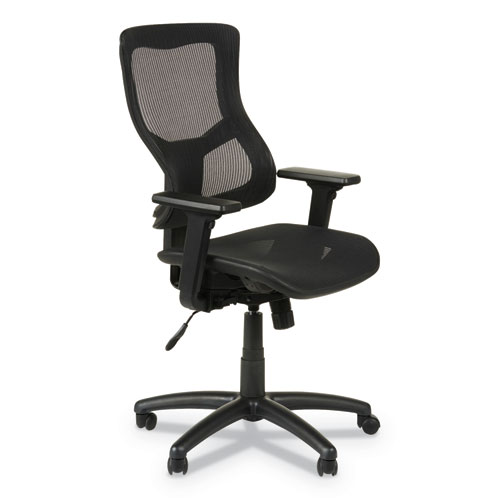 Alera Elusion II Series Suspension Mesh Mid-Back Synchro Seat Slide Chair, Supports 275 lb, 16.34" to 20.35" Seat, Black