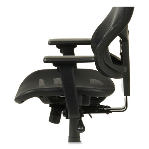 Image of Alera Elusion II Series Suspension Mesh Mid-Back Synchro Seat Slide Chair, Supports 275 lb, 18.11" to 20.35" Seat, Black