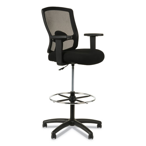 Image of Alera Etros Series Mesh Stool, Supports Up to 275 lb, 25.19" to 35.23" Seat Height, Black