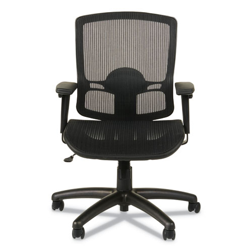 Image of Alera® Etros Series Suspension Mesh Mid-Back Synchro Tilt Chair, Supports Up To 275 Lb, 15.74" To 19.68" Seat Height, Black