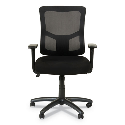 ALERA ELUSION II SERIES MESH MID-BACK SWIVEL/TILT CHAIR WITH ADJUSTABLE ARMS, UP TO 275 LBS, BLACK SEAT/BACK, BLACK BASE