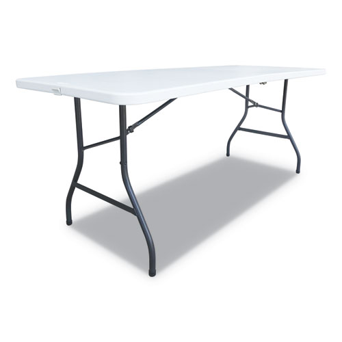 Alera® Fold-In-Half Resin Folding Table, Rectangular, 72W X 29.63D X 29.25H, White