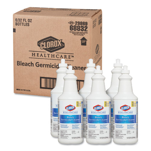 Bleach Germicidal Cleaner, 32 oz Pull-Top Bottle, 6/Carton | by Plexsupply