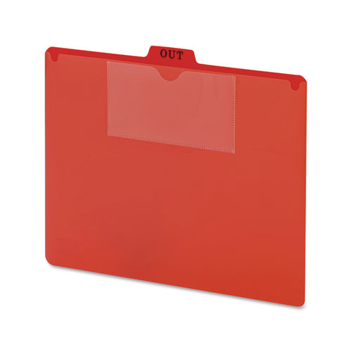Poly Out Guide, Two-Pocket Style, 1/5-Cut Top Tab, Out, 8.5 x 11, Red, 50/Box