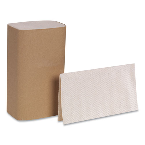 Image of Pacific Blue Basic S-Fold Paper Towels, 1-Ply, 10.25 x 9.25, Brown, 250/Pack, 16 Packs/Carton