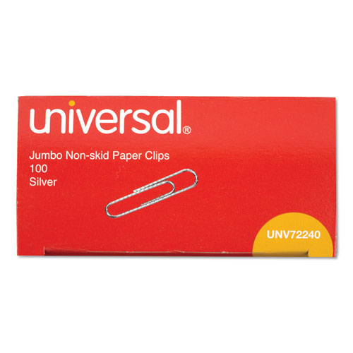 Paper Clips, Jumbo, Silver, 100 Clips/Box, 10 Boxes/Pack