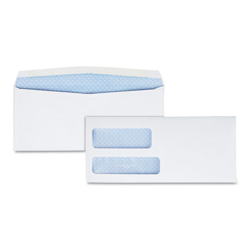 Double Window Security-Tinted Check Envelope, #8 5/8, Commercial Flap, Gummed Closure, 3.63 x 8.63, White, 1,000/Box
