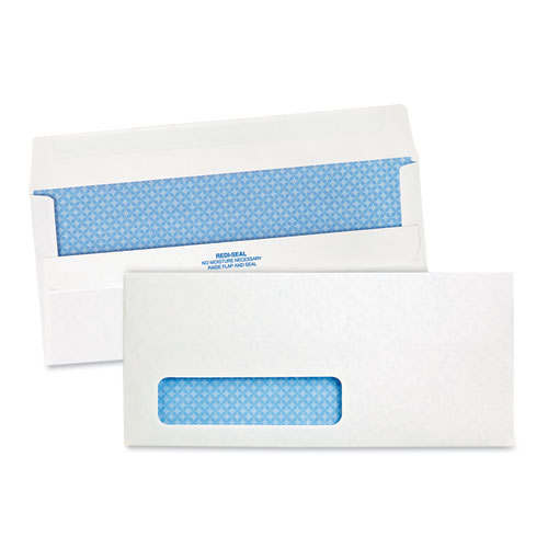#10 Single-Window Redi Seal Security Envelopes, 4 1/8 x 9 1/2, White, 500/Box