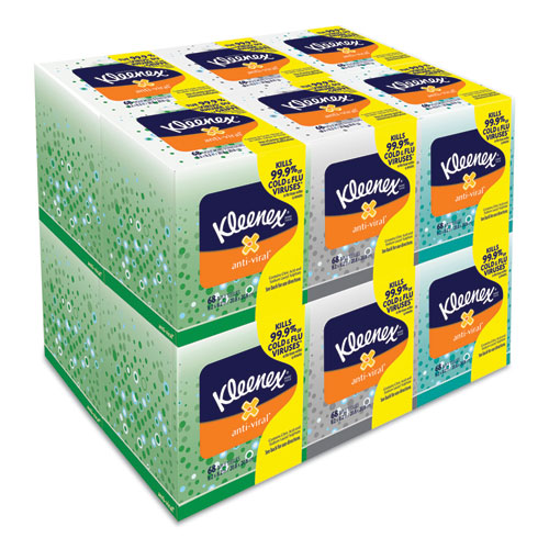 Image of Kleenex® Boutique Anti-Viral Tissue, 3-Ply, White, Pop-Up Box, 60/Box, 3 Boxes/Pack