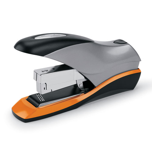 Image of Optima 70 Desktop Stapler, 70-Sheet Capacity, Silver/Black/Orange
