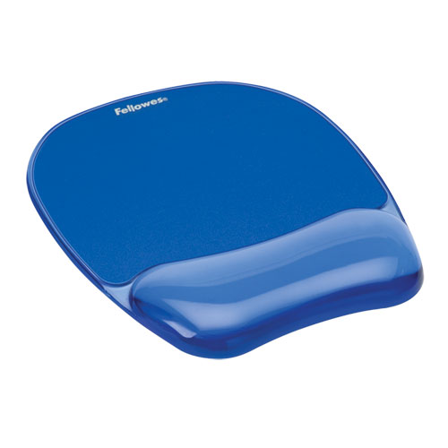 Gel Crystals Mouse Pad with Wrist Rest, 7.87" x 9.18", Blue
