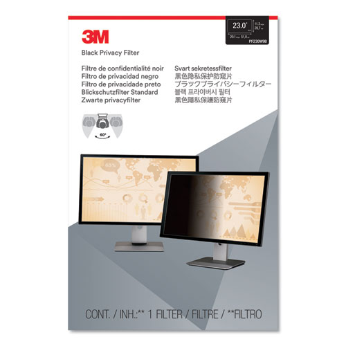 Image of 3M™ Frameless Blackout Privacy Filter For 23" Widescreen Flat Panel Monitor, 16:9 Aspect Ratio