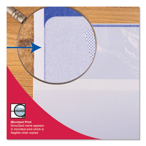 Image of Docugard™ Standard Security Check, 11 Features, 8.5 X 11, Blue Marble Bottom, 500/Ream