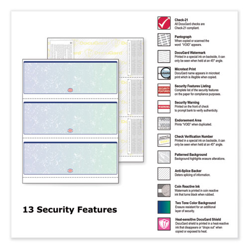 Image of Premier Prismatic Check, 13 Features, 8.5 x 11, Blue/Green Prismatic, 500/Ream