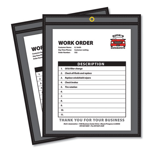 C-Line® Shop Ticket Holders, Stitched, One Side Clear, 75 Sheets, 9 X 12, 25/Box