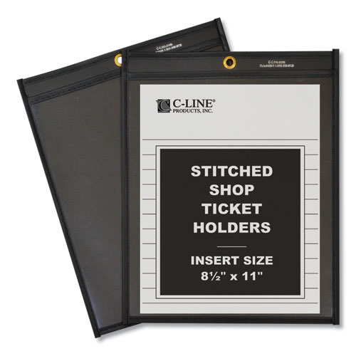 Image of C-Line® Shop Ticket Holders, Stitched, One Side Clear, 50 Sheets, 8.5 X 11, 25/Box
