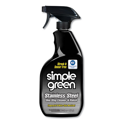 STAINLESS STEEL ONE-STEP CLEANER AND POLISH, 32 OZ SPRAY BOTTLE, 12/CARTON