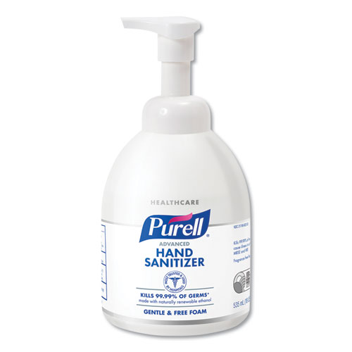 Purell® Green Certified Advanced Instant Foam Hand Sanitizer, 535 Ml Bottle, Unscented, 4/Carton