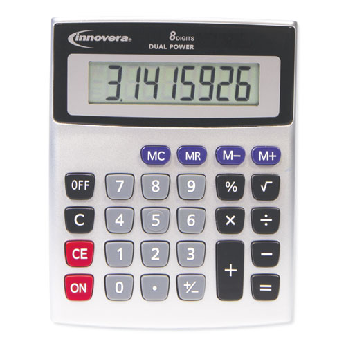 Image of Innovera® 15927 Desktop Calculator, Dual Power, 8-Digit Lcd