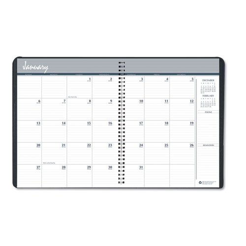 7530016007597 SKILCRAFT Monthly Appointment Planner, 11 x 8 1/2, Black/White, 2021-2022