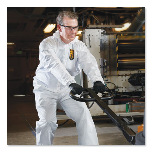 Image of Kleenguard™ A20 Elastic Back And Ankle Hood And Boot Coveralls, X-Large, White, 24/Carton