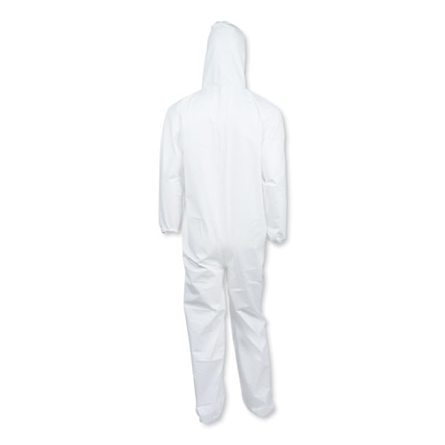 A40 Elastic-Cuff And Ankles Hooded Coveralls, 5x-Large, White, 25/carton