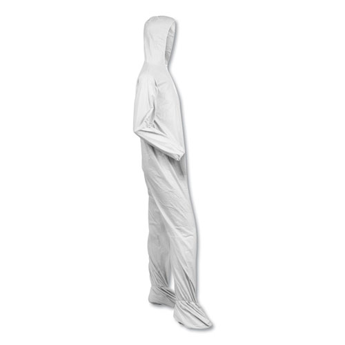 Image of A40 Elastic-Cuff, Ankle, Hood and Boot Coveralls, 3X-Large, White, 25/Carton