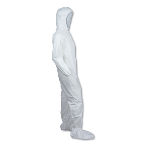 A30 Hood And Boots Splash/particle Protection Coverall, 5x-Large, White, 25/ctn