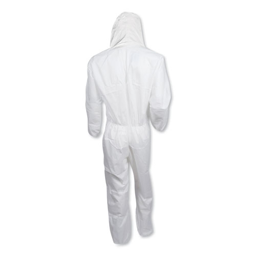 A30 Elastic-Back & Cuff Hooded Coveralls, White, 4x-Large, 25/carton
