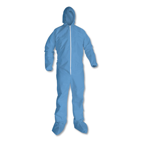 A65 Hood & Boot Flame-Resistant Coveralls, Blue, 6x-Large, 21/carton