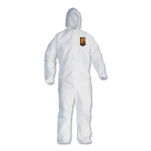 Kleenguard™ A30 Elastic-Back And Cuff Hooded Coveralls, 2X-Large, White, 25/Carton