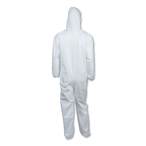 Image of A40 Elastic-Cuff and Ankles Hooded Coveralls, 2X-Large, White, 25/Carton