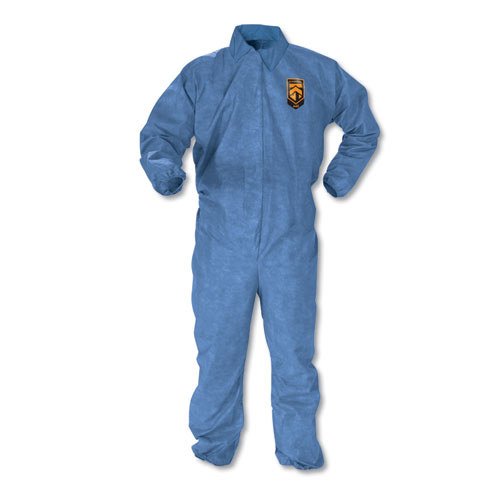 A60 Elastic-Cuff, Ankle and Back Coveralls, Large, Blue, 24/Carton KCC45003