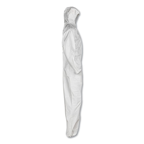 Image of Kleenguard™ A30 Elastic-Back And Cuff Hooded Coveralls, X-Large, White, 25/Carton
